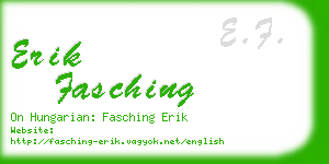 erik fasching business card